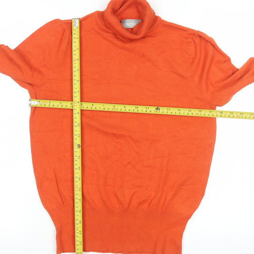 Wallis Women’s Orange Roll Neck Knit Jumper Size 12