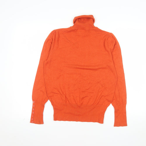 Wallis Women’s Orange Roll Neck Knit Jumper Size 12