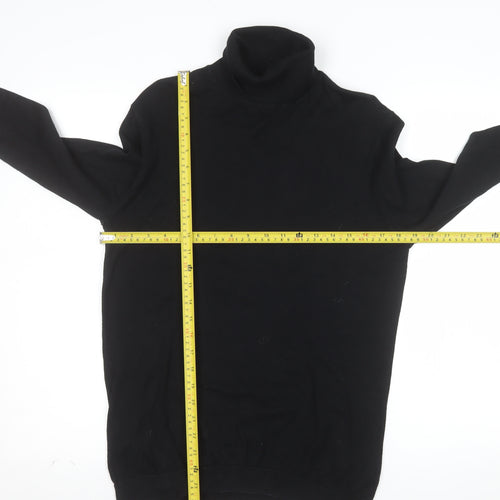 Topman Men's Black Roll Neck Cotton Jumper Size M