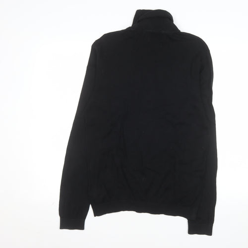 Topman Men's Black Roll Neck Cotton Jumper Size M