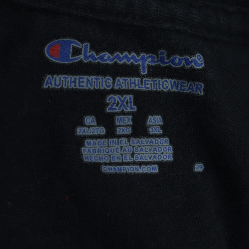 Champion Men's Black 2XL University Graphic Cotton T-Shirt