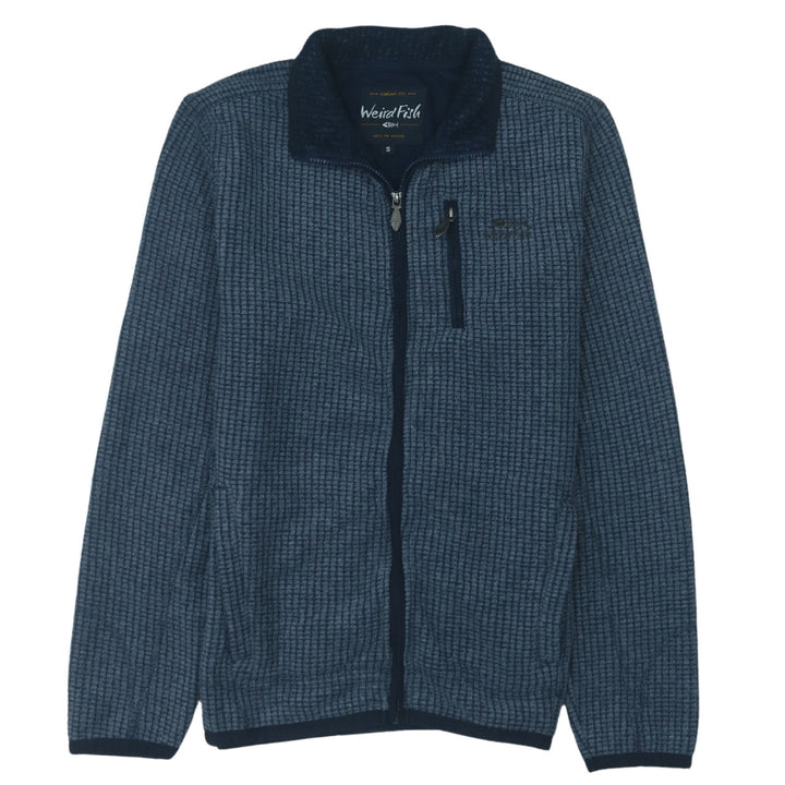 Weird Fish Men's Blue Full Zip Fleece Jacket Size S Outdoor Casual