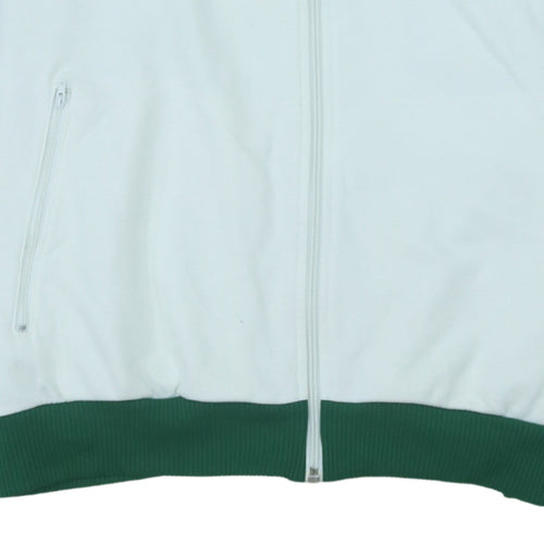Adidas Men's White Green XL Track Jacket Full Zip Sportswear
