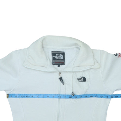 The North Face Womens White Fleece Basic Jacket L Full Zip Summit Series