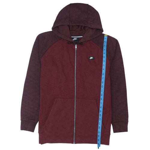 Nike Men's Red Full Zip Hoodie Size L Regular Fit Sportswear