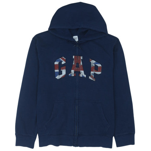GAP Men's Blue Full Zip Hoodie XL Fleece Graphic Patriotic Logo