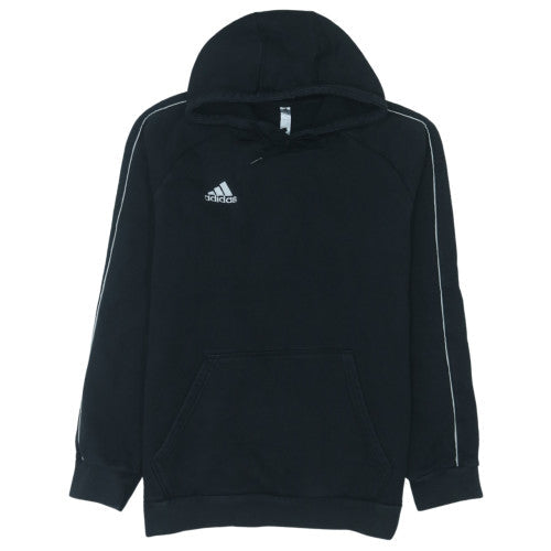 Adidas Mens Black Pullover Hoodie Size L Sports Fleece Sweatshirt