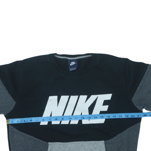 Nike Men's Black Grey Pullover Sweatshirt Size S Logo Graphic