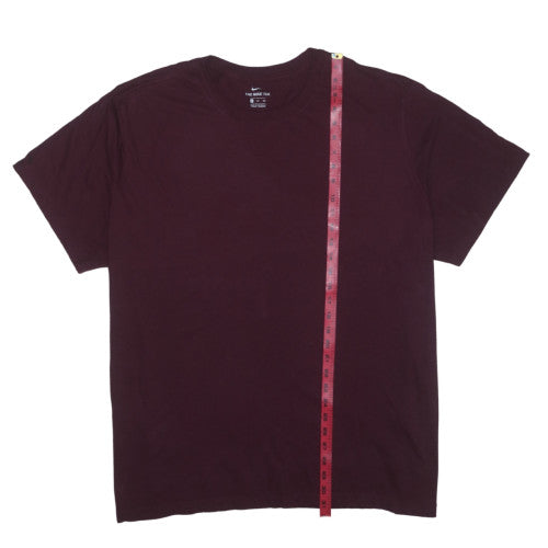 Nike Men's Burgundy Crew Neck Cotton T-Shirt Size M