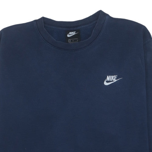 Nike Mens Blue Crew Neck Fleece Pullover Sweatshirt L