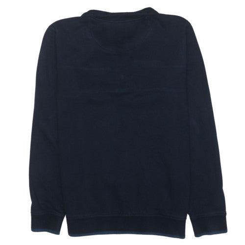 FQ1924 Men's Blue 1/4 Zip High Neck Sweatshirt Size L