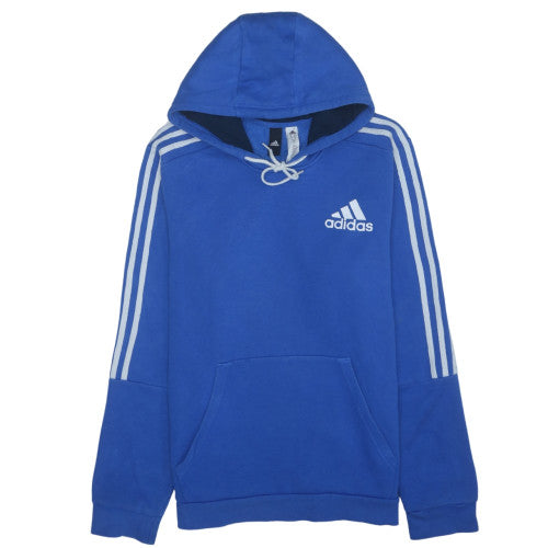 Adidas Men Blue Pullover Hoodie Medium Sports Fleece Sweatshirt