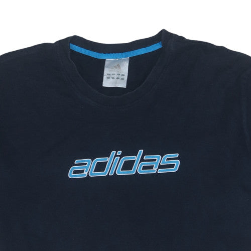 Adidas Mens Black Short Sleeve Crew Neck Cotton Sports T-Shirt L