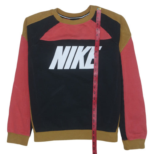 Nike Women's Black Colourblock Crew Neck Pullover Sweatshirt M