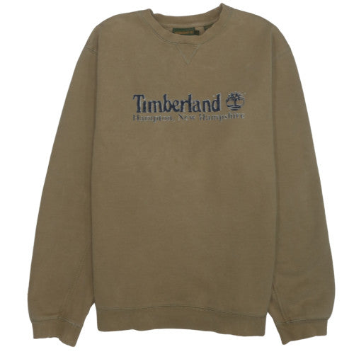 Timberland Men Brown Cotton Crew Neck Pullover Sweatshirt L
