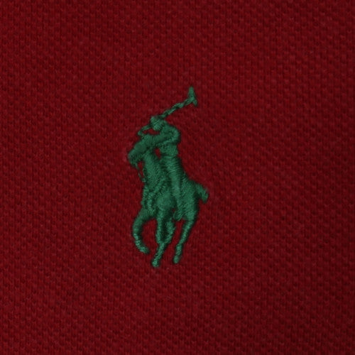 Ralph Lauren Men's Red Cotton Polo Shirt Custom Fit L