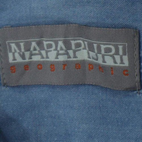 Napapijri Men's Blue Long Sleeve Cotton Button-Up Shirt XL