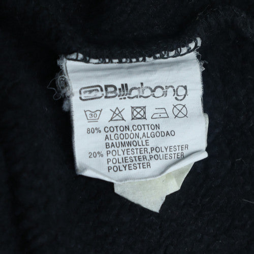 Billabong Mens Black Graphic Pullover Hoodie Size L Fleece