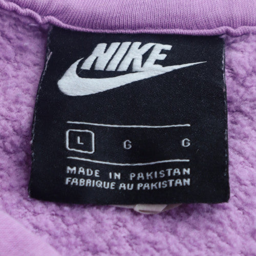 Nike Women's Lilac Pullover Hoodie L Cotton Blend Comfortable Sweatshirt