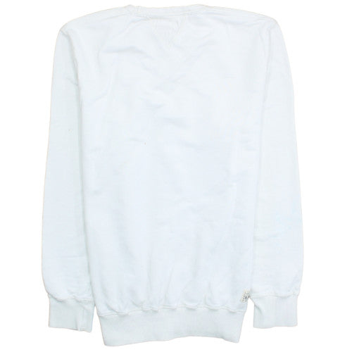 Fred Perry Men's White L Pullover Sweatshirt Stockport Logo Cotton