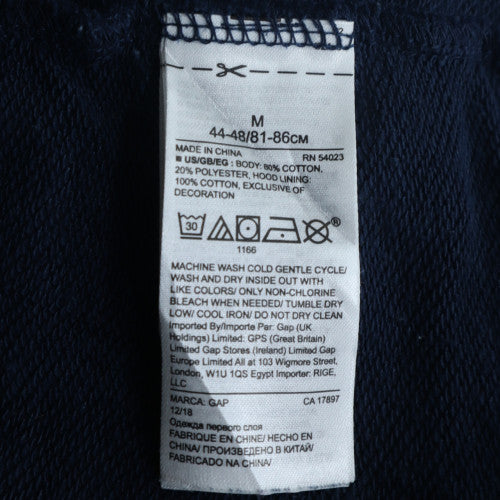 GAP Mens Blue Pullover Hoodie Medium Fleece Logo Sweatshirt