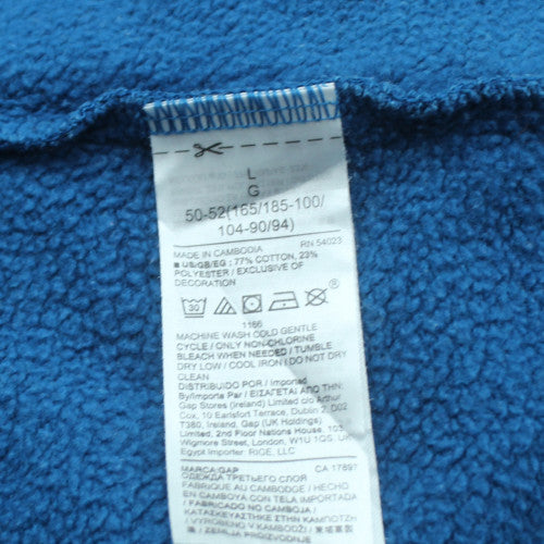GAP Mens Blue Full Zip Fleece Hoodie L Regular Fit