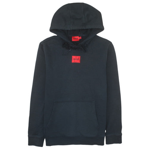 Hugo Boss Men's Black Pullover Hoodie L Regular Fit Cotton Logo