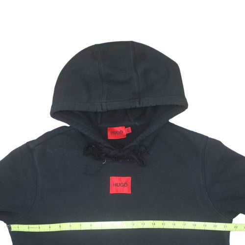 Hugo Boss Men's Black Pullover Hoodie L Regular Fit Cotton Logo