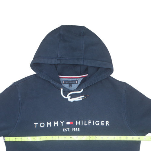 Tommy Hilfiger Men's Navy Blue XL Pullover Hoodie with Logo Embroidery