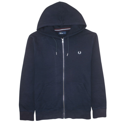 Fred Perry Men's Black XL Full Zip Hoodie Cotton Blend