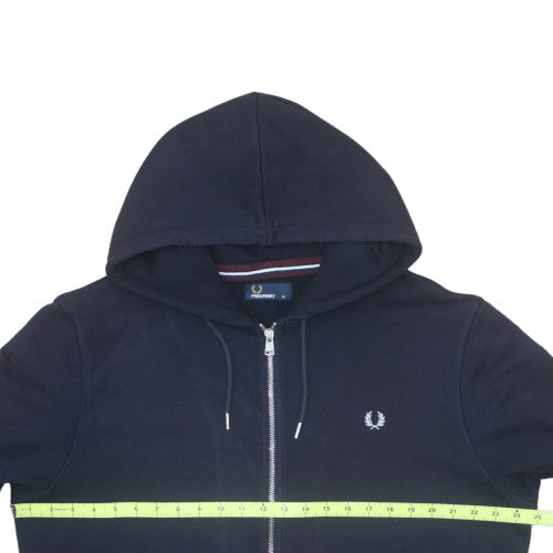 Fred Perry Men's Black XL Full Zip Hoodie Cotton Blend