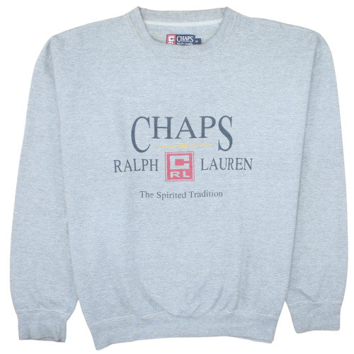 Chaps Ralph Lauren Men's Grey Sweatshirt M Crew Neck Logo Pullover