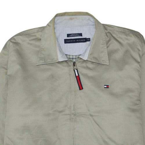 Tommy Hilfiger Men's Beige Cotton Lined Zip-Up Jacket Size L