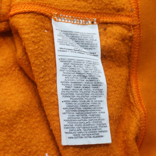 Nike Men's Orange Hoodie Large Pullover Cotton Graphic Print