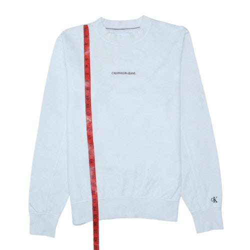 Calvin Klein Jeans Men’s White XS Crew Neck Pullover Sweatshirt