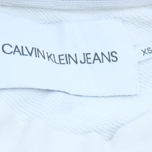 Calvin Klein Jeans Men’s White XS Crew Neck Pullover Sweatshirt
