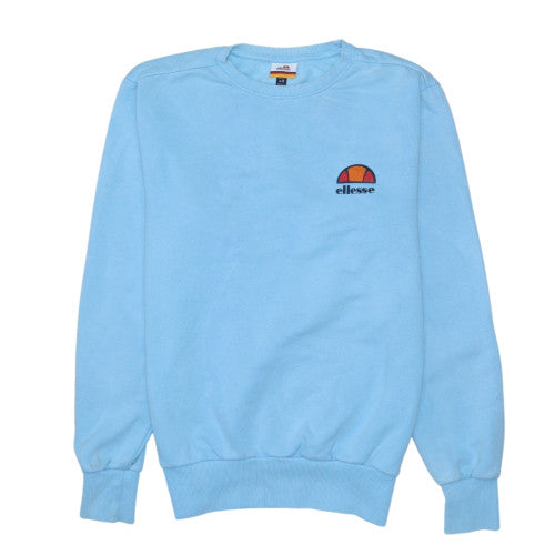 Ellesse Men's Blue Crew Neck Cotton Sweatshirt M Logo Pullover Top