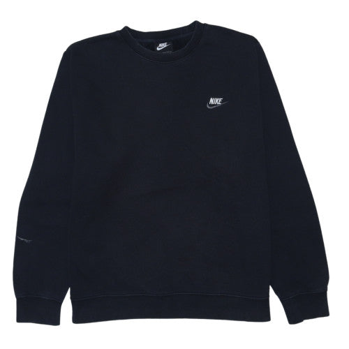 Nike Men's Black Crew Neck Sweatshirt L Classic Fleece Pullover
