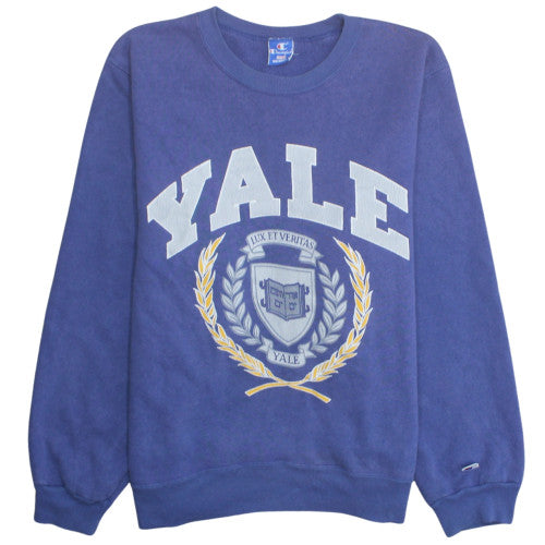 Champion Men's Blue Yale Graphic Crew Neck Sweatshirt Size L