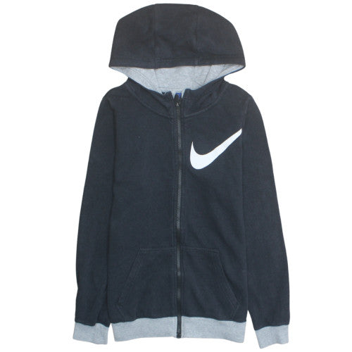 Nike Women Black Full Zip Hoodie XL Cotton Blend Logo Sportswear