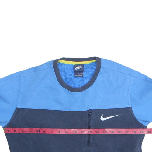 Nike Men's Blue Small Pullover Sweatshirt with Zip Pocket