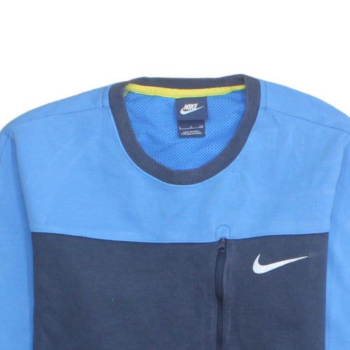 Nike Men's Blue Small Pullover Sweatshirt with Zip Pocket