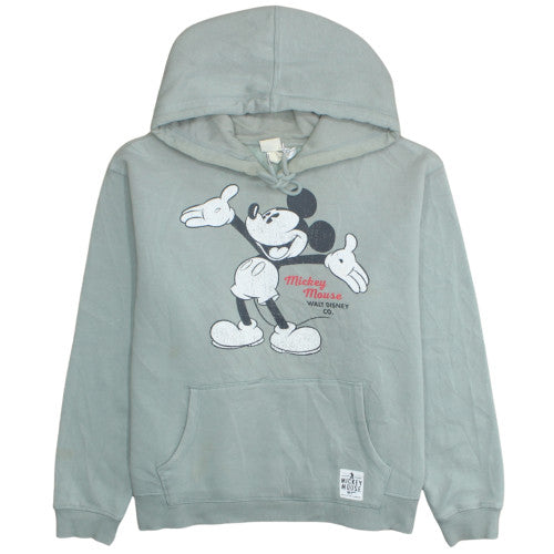 H&M Disney Mickey Mouse Womens Grey Hoodie XL Pullover Hooded Sweatshirt