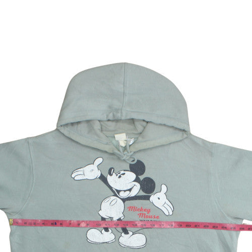 H&M Disney Mickey Mouse Womens Grey Hoodie XL Pullover Hooded Sweatshirt