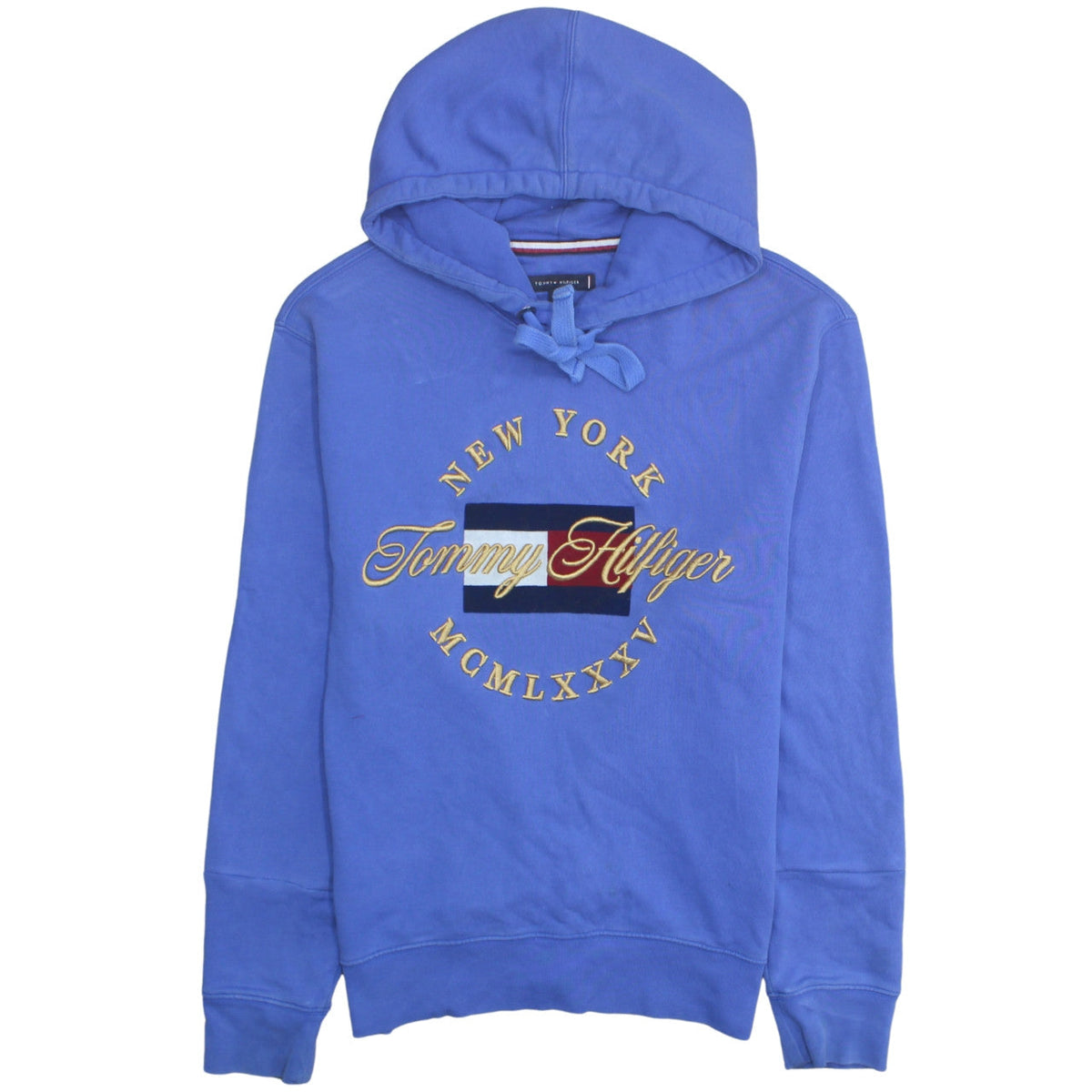 Tommy Hilfiger Men's Blue Embroidered Logo Pullover Hoodie M