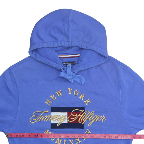 Tommy Hilfiger Men's Blue Embroidered Logo Pullover Hoodie M