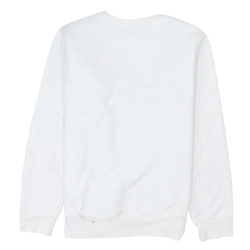 Champion Womens White L Pullover Sweatshirt Crew Neck Logo Athleticwear