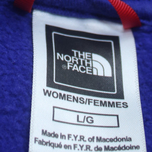 The North Face Womens Blue Pullover Hoodie Large Cotton Logo