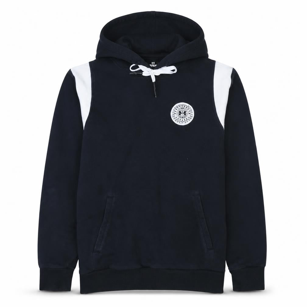Front view of Under Armour Men's Black XL Pullover Hoodie with Logo Detail