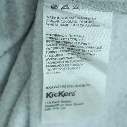 Kickers Mens Grey Classic 1/2 Zip Logo Sweatshirt Size M